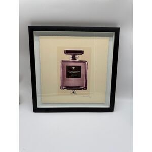 Chanel perfume bottle framed art  15 x 15 inches.